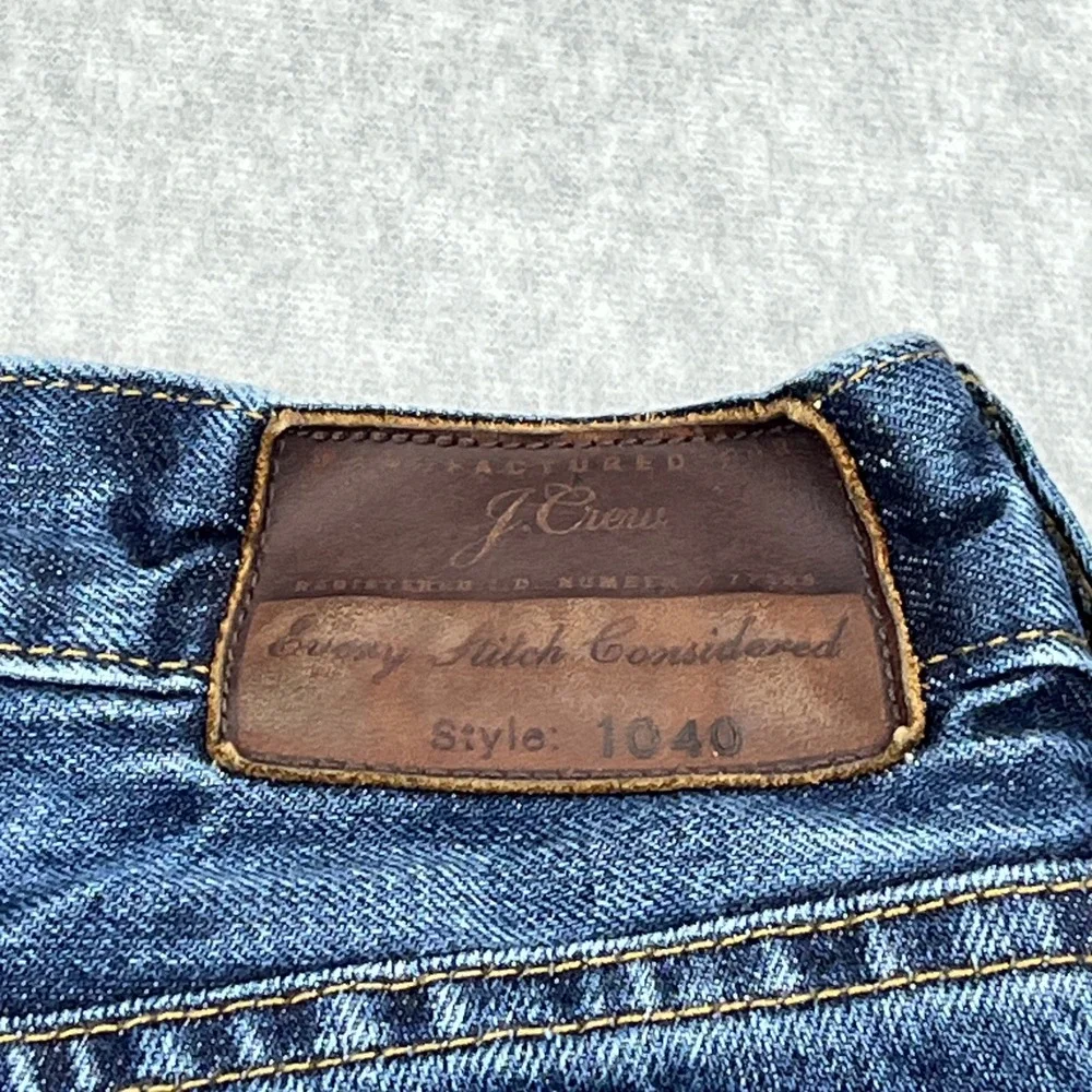J. Crew 1040 Japanese Kaihara Jeans Men's 36x32 Blue Dark Wash Denim Straight
